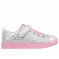 Skechers Girl's Twinkle Toes: Twinkle Sparks Ice - Heather Magic Sneaker | Size 2.5 | Gray/Pink | Textile/Synthetic