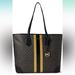 Michael Kors Bags | Michael Kors Signature Striped Eva Large Tote Bag | Color: Black/Gold | Size: Os