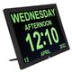 Bewinner 12 Inch Calendar Clock, Digital Calendar Alarm Day Clock, Color Background Display, Am Pm,for Kids, Extra Large Impaired Vision People, The Aged Seniors, The Dementia, for Desk (UK Plug)