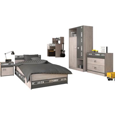 Jugendzimmer-Set PARISOT "Fabric 11", grau (esche grau loft), B:99cm, Spanplatte, Schlafzimmermöbel-Sets, Topseller