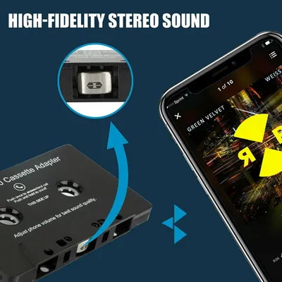Lecteur MP3 de voiture Bluetooth 5.0 Handsfree Phonebook Car Bluetooth Tape Converter Old