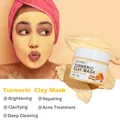 Masque facial professionnel à l'argile de boue de curcuma crème éclaircissante blanchissant