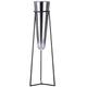 GILDE Vase XXL mit Metallständer - silberfarbene Glasvase - schwarzer Metallständer - Gesamt Höhe 102 cm