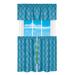 Red Barrel Studio® Felicija Geometric Tailored 58" Kitchen Curtain Polyester in White/Blue | 36 H x 58 W in | Wayfair