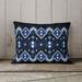 Foundry Select Geometric Indoor/Outdoor Throw Pillow Polyester/Polyfill blend in Blue/Navy | 14 H x 20 W x 4 D in | Wayfair