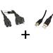 OMNIHIL 2.0 USB + AC Power Cord for HP Photosmart 1115 1218 5510 5520 6510 6520 B211 Printers