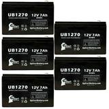 5x Pack - Compatible BELKIN F6C750-AVR Battery - Replacement UB1270 Universal Sealed Lead Acid Battery (12V 7Ah 7000mAh F1 Terminal AGM SLA) - Includes 10 F1 to F2 Terminal Adapters