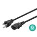 Monoprice 3-Prong Power Cord - 2 Feet - Black (6-Pack) NEMA 5-15P to IEC 60320 C13 14AWG 15A Works With Most Pcs Monitors Scanners and Printers