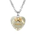 KIHOUT Heart Pendant Necklace Engraved With MOM Mother Plot Gift Love Accessories Clearance