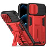SaniMore Case for iPhone 13 Pro Max (6.7 2021) [Slide Camera Cover + Incvisible Kickstand] Magnetic Car Mount Upgraded Heavy Duty Protective Hybird Rugged Military Grade Drop-proof Shell Red