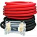 Marine MK Audio MKIT025RB 0 Gauge Wire Red / Black Amplifier Amp Power/Ground Cable 1/0 Set - Free Fuse