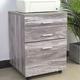 Bakaji - Bureau Tiroirs Bois mdf Meuble Imprimante 3 Tiroirs Gris