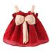 Com Dress Open Back Lace And Mesh Bridesmaid Dress Toddler Girls Sleeveless Sundress Bowknot Princess Dress Dance Party Dresses Clothes