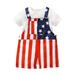 Boys Outfits Size 6 Baby Boy Outfits with Jacket Toddler Boys Girls Independence Day Short Sleeve T Shirt Tops And Overalls Shorts 2PCS Outfits Clothes Set
