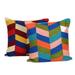 Novica Handmade Colorful Count Down Chain-Stitched Cotton Cushion Covers (Pair)