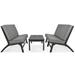 4-Piece V-shaped Seats set, Acacia Solid Wood Outdoor Sofa