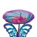 18" Birdbath with Decorative Stand - Butterfly