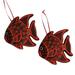 Novica Handmade Red Fish Ceramic Ornaments (Pair)