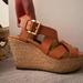 Michael Kors Shoes | Michael Kors Celia Wedge Women's/Leather/Nude/Silver(Gp16a)Size:Us 9.5 M | Color: Tan | Size: 9.5