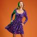 Torrid Dresses | Hot Topic Her Universe Disney Hocus Pocus Icons Lace-Up Purple Dress Size 0 Nwot | Color: Purple/White | Size: 0x