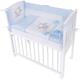 5 piece set Duvet Pillow with Covers and Cotton Fitted Sheet for 140x70 cm Baby Cot Bed (Elephant Blue)