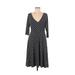Lbisse Casual Dress - Midi: Black Polka Dots Dresses - Women's Size Medium