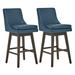 Lark Manor™ Aleksy Swivel Counter & Bar Stool Leather in Blue | 42.5 H x 18.5 W x 22 D in | Wayfair 24F40C41DDAA42F2B55522DA8F48A89B