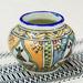 Bungalow Rose Handmade Ceramic Table Vase Ceramic in Blue/Green/Orange | 4.5 H x 5.5 W x 5.5 D in | Wayfair 1B3EF0F94FDE404B9D8C540F702BBD2F