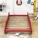 Isabelle & Max™ Adone Race Car-Shaped Platform Bed Frame w/ Wheels Wood in Red | 17.3 H x 55.3 W x 87.4 D in | Wayfair