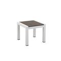 Pangea Home Breeze Modern Aluminum Frame Patio Side Table in White/Gray