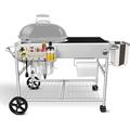 GRILL FORCE Grill Stand Cart for Weber Kettle 22 & 18 Charcoal Grills - Multifunctional Cooking Station