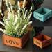 Love Letter Printed Succulent Container: Cute Wooden Box for Planting and Photo Props