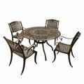 Oakland Living Rose Ornate Mesh Lattice Aluminum 5 Piece Patio Dining Set