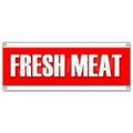 SignMission B-Fresh Meat Fresh Meat Banner Sign - Butcher Steak Beef Chicken Pork Ground