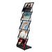 Modern Display Magazine Rack 5-Layers Book Display Shelf Magazine Rack Foldable Newspaper Storage Stand Black