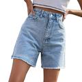 Cycling Shorts for Women Padded European And American Trendy Loose Casual Women s New Denim Shorts High Waist Loose Trousers Women S Running Shorts with Liner And Pockets