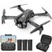 D96 Drone with 4K HD Dual Camera for Adults and Beginners Foldable Drone Follow Me Mode 3 Batteries 36mins Flight Time Black