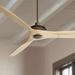 52 Casa Vieja Rustic Farmhouse 3 Blade Indoor Ceiling Fan with Remote Oil Rubbed Bronze Natural Solid for Living Kitchen House Bedroom Family Dining