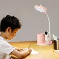 Lighting Ceiling Desk Lamp Desk Lamp Small Desk Lamp With USB Charging Port Pen Holder Projection Night Lights For Kids Eye-Caring Study Table Lamp For Child For Kids Astronaut Cute Pink