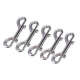5pcs 102mm Zinc Alloy Double End Bolt Snap Hook Marine Grade Double Ended Snaps Diving Clips Spring Bolt Snaps Key Ring(Silver)