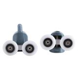 8 Pcs Twin Bottom Top Shower Door Rollers Ultra-Quiet Pulleys Wheels Runners Family bathroom toilet[Two wheels]