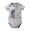 Rovga Baby Girl Bodysuits And Independence Day Cartoon Print Floral Just Here To Bangs Short Sleeved Crawl Clothes 1 To 10 Years Old Children