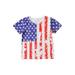 Sunisery Independence Day Toddler Kid Boys Girls T-Shirts Short Sleeve Star Striped Print Tops Casual Summer Tops White 2-3 Years