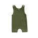 Newborn Toddler Baby Girls Boys Romper Summer Clothing Solid Sleeveless Button Pocket Casual Jumpsuits
