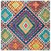 SAFAVIEH Aspen Mia Geometric Diamonds Wool Area Rug Blue/Multi 9 x 9 Square