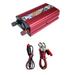 Taqqpue Pure Sine Wave 300W Power Inverter DC 12V To AC 110V Car Plug Inverter Adapter Power Converter With 2A USB Charging Ports & 2 Battery Clamps Red on Clearance