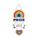 Sunisery Rainbow Pride Wood Hanging Sign Love is Love Wooden Hanging Sign Gay Pride Day Wall Door Window Home Decor