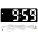 LED Mirror Digital Alarm Clock Large Display Electronic Digital Table Rechargeable Mirrored Decoration Supplies for Bedroom Office[Rectangular Black Exterior White Lamp ]