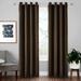 Haite Bedroom Blackout Window Curtain Grommet Room Darkening Curtain Thermal Insulated Window Treatments Plain Solid Color Window Drapes Dark Brown W:42 xL:84