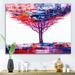 DESIGN ART Designart Colorful Abstract Tree Impressionist On A White Modern Canvas Wall Art Print 12 in. wide x 8 in. high